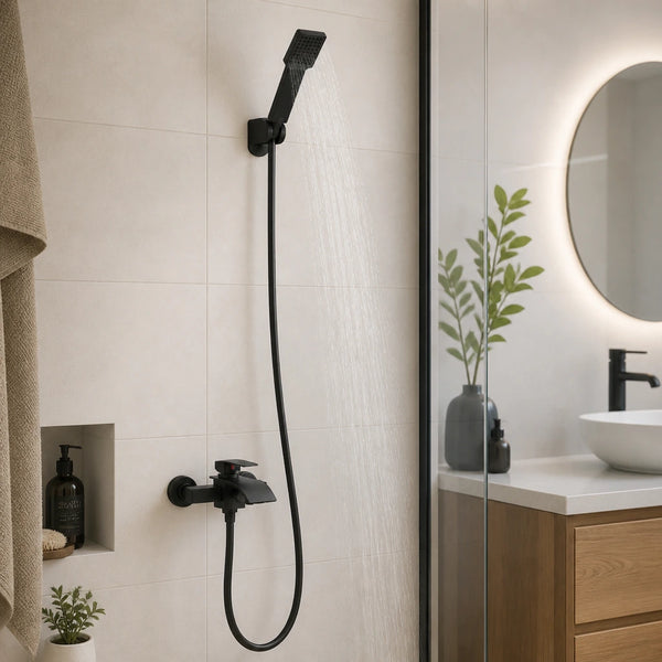 Ensemble de douche mural noir