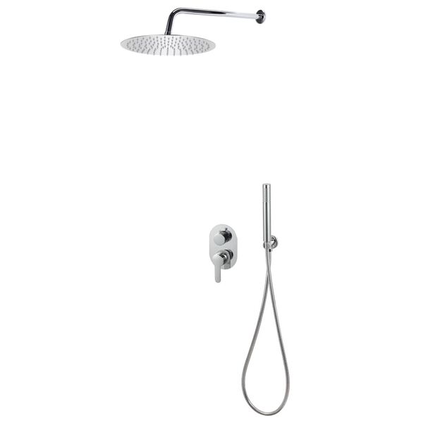 Colonne de douche pluie 30 × 30 argentée — vue d'ensemble