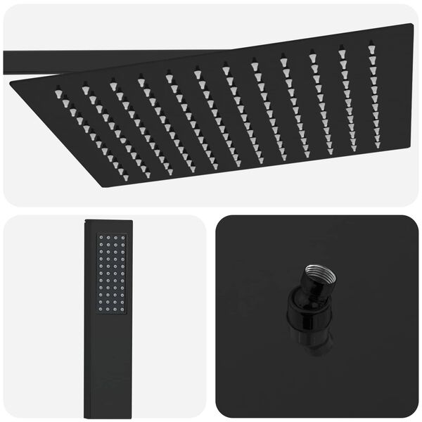 Colonne de douche encastrée carrée noire — vue de détail 2
