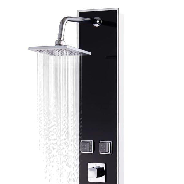 Panneau de douche hydromassant verre trempé 120 cm noir — vue de détail 5