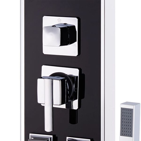 Panneau de douche hydromassant verre trempé 120 cm noir — vue de détail 2
