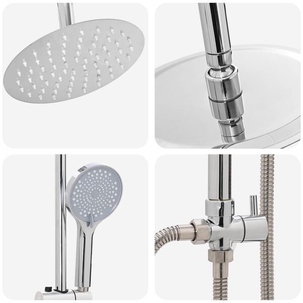 Colonne de douche compacte 95 cm argentée — vue d'ensemble
