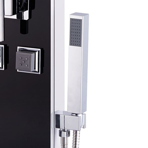 Panneau de douche hydromassant verre trempé 120 cm noir — vue de détail 4
