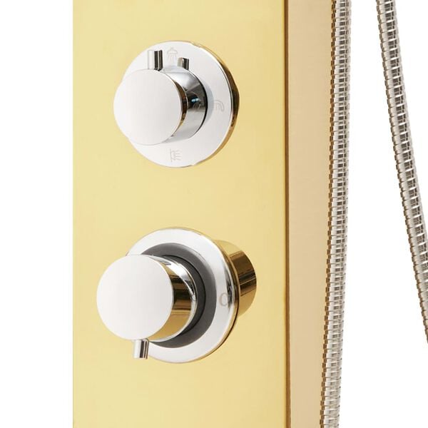 Panneau de douche hydromassant doré finition miroir — vue de détail 3