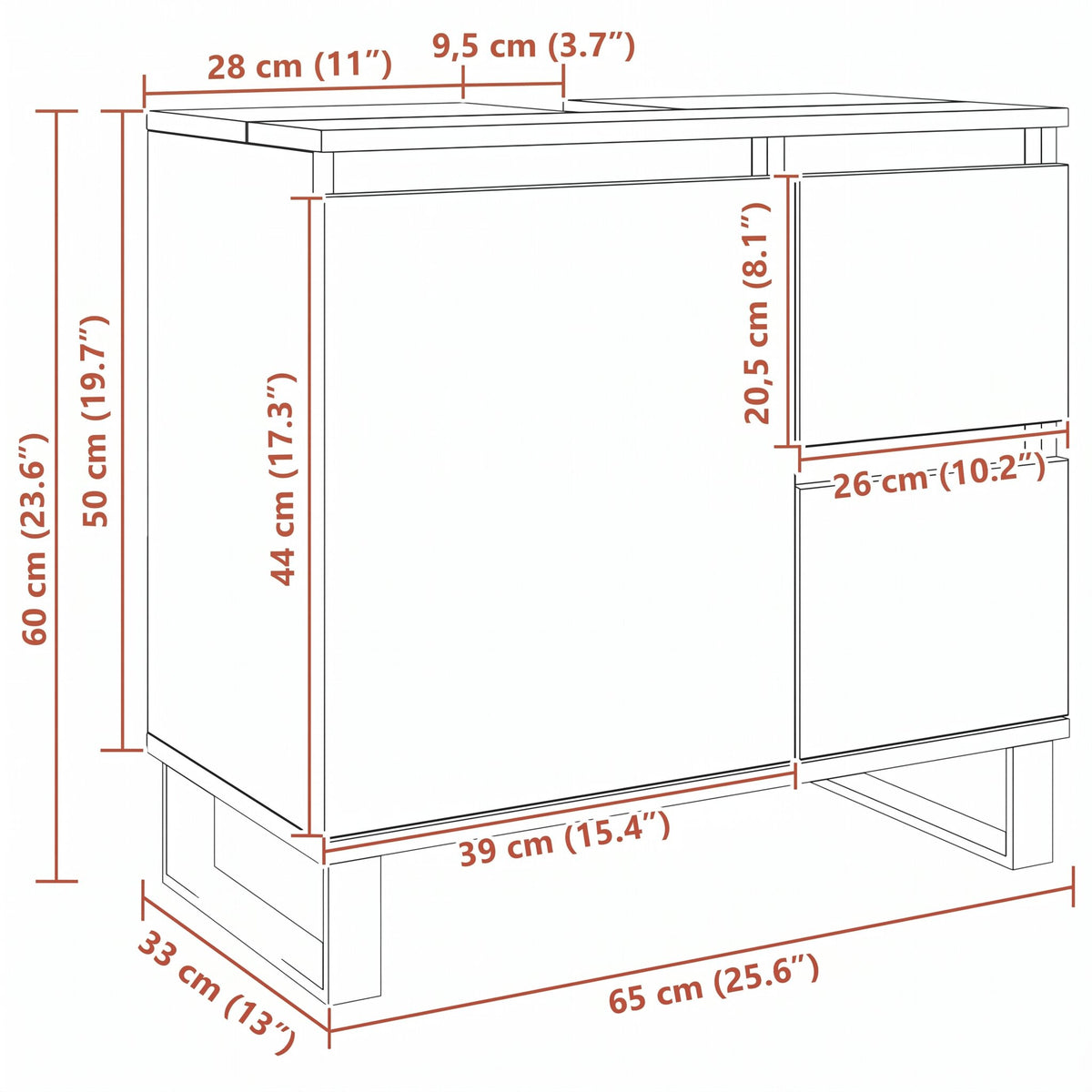 Armoire sous-vasque 65 cm — vue de détail 2