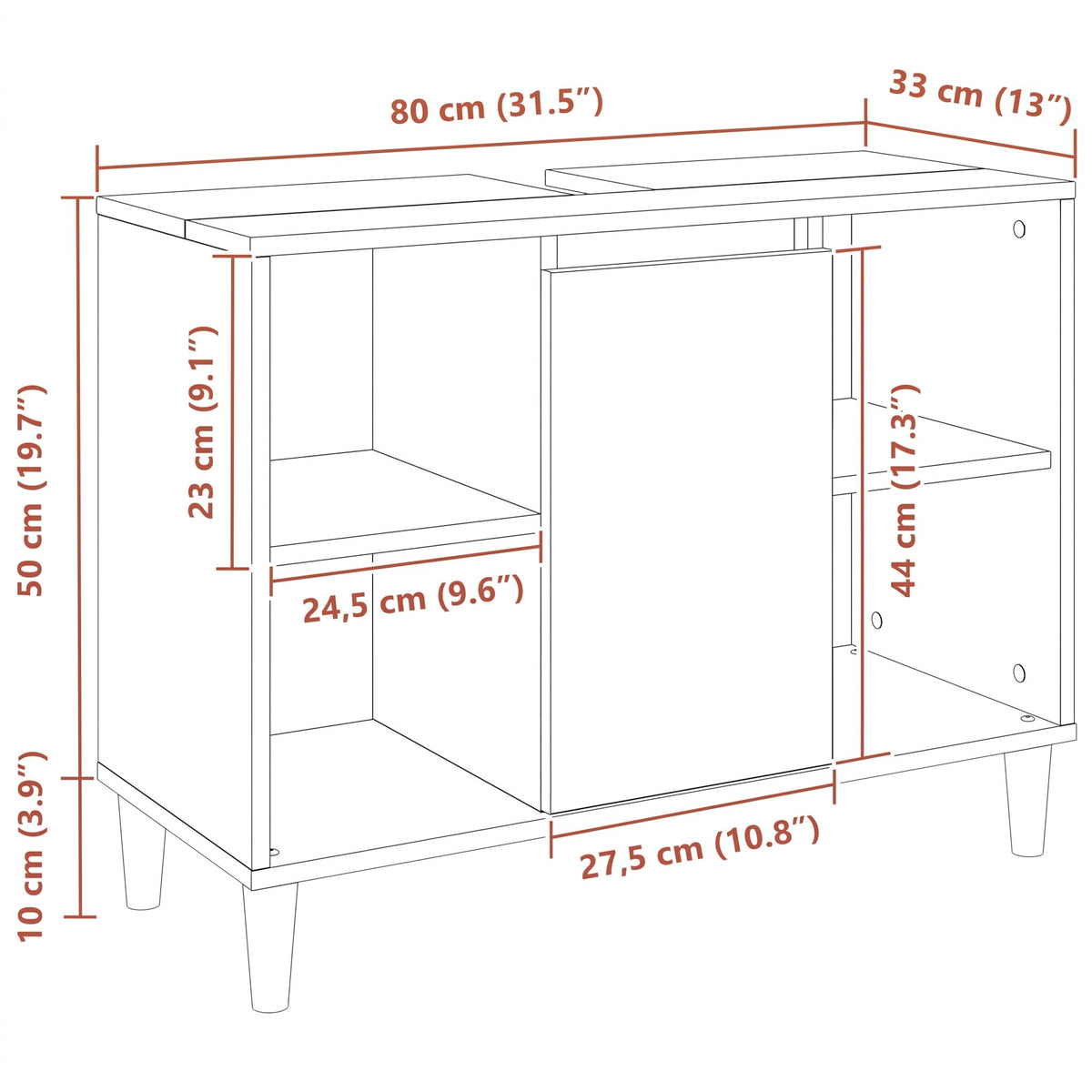 Armoire sous-vasque 80 cm — vue de détail 4
