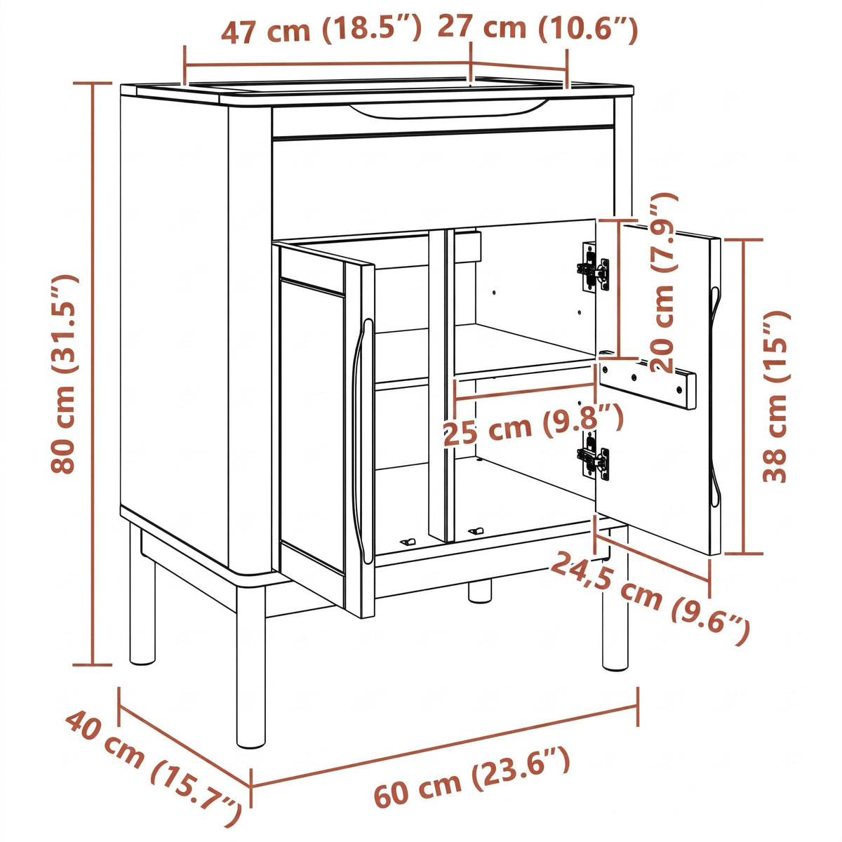 Meuble sous-vasque Floro 60 cm — vue de détail 5