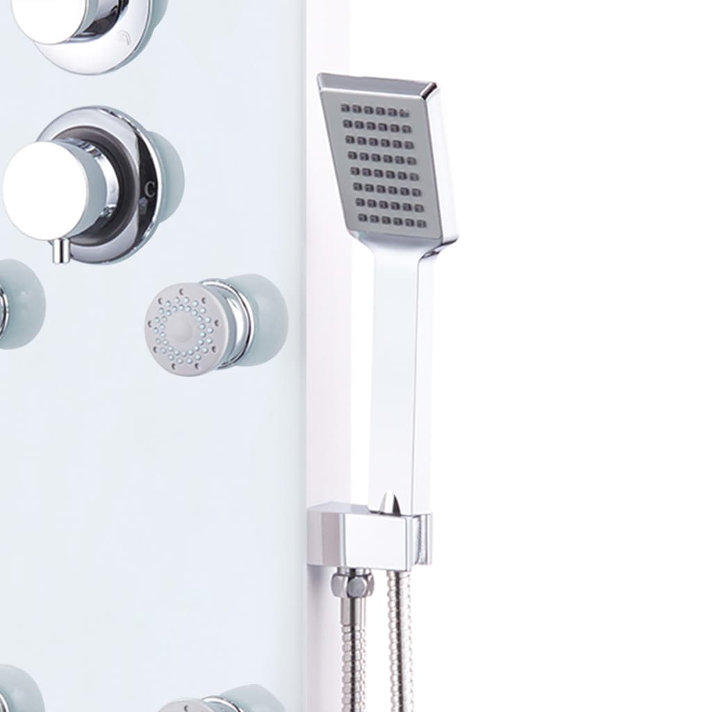 Panneau de douche hydromassant verre trempé blanc — vue de détail 5