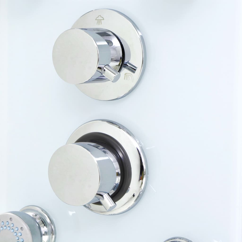 Panneau de douche hydromassant verre trempé blanc — vue de détail 3