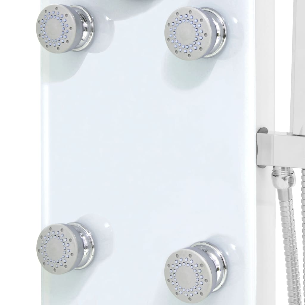 Panneau de douche hydromassant verre trempé blanc — vue de détail 4
