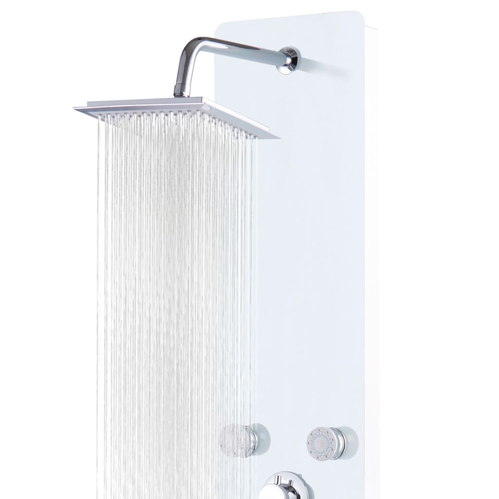 Panneau de douche hydromassant verre trempé blanc — vue de détail 2