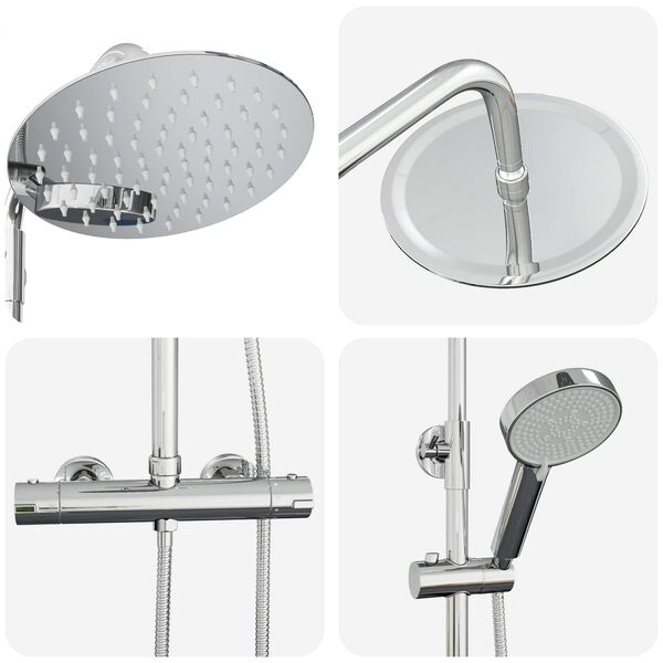 Colonne de douche thermostatique chromée — vue d'ensemble