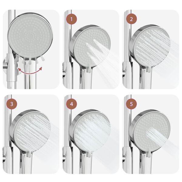 Colonne de douche thermostatique chromée — vue de détail 2