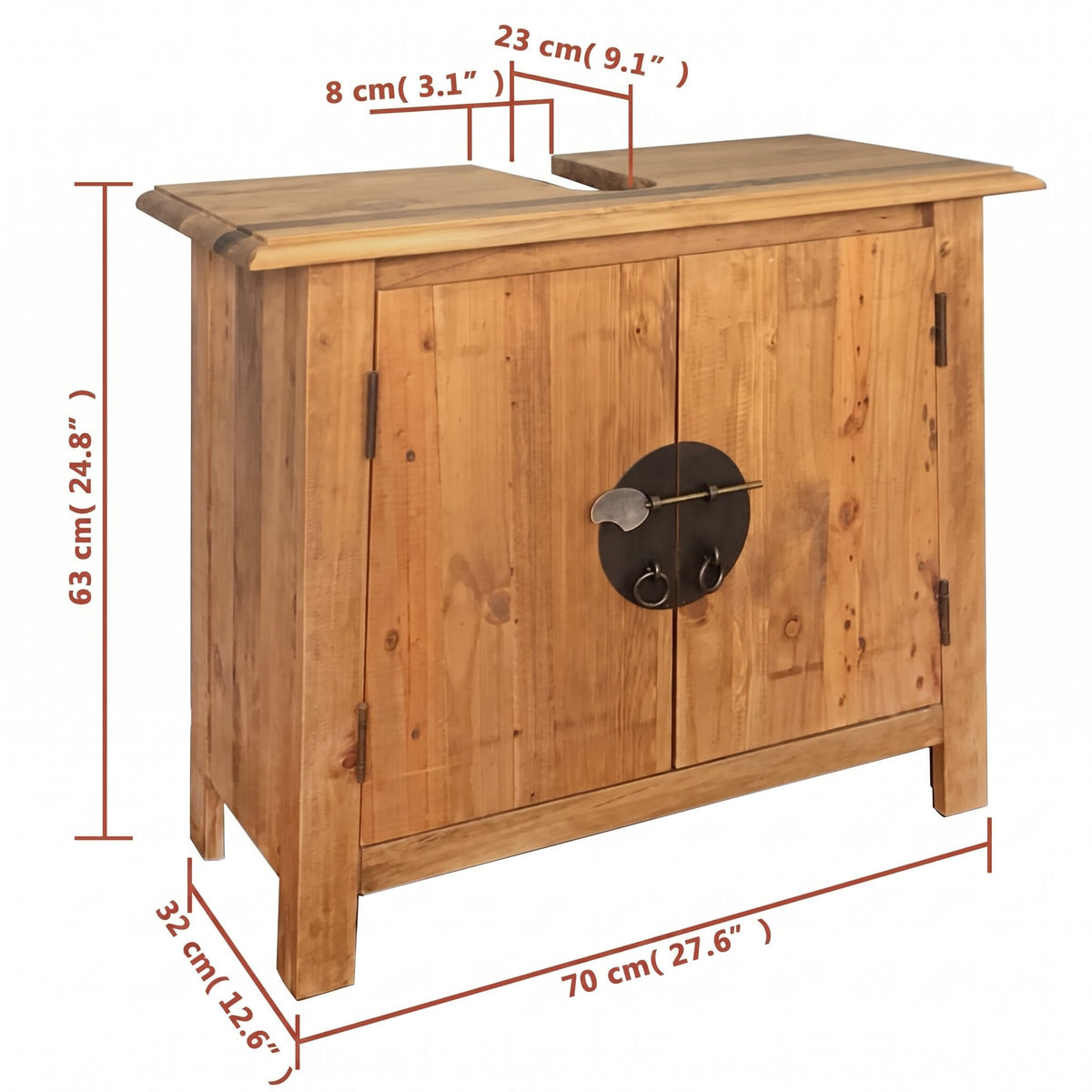 Meuble-lavabo pin massif 70 cm — vue de détail 4