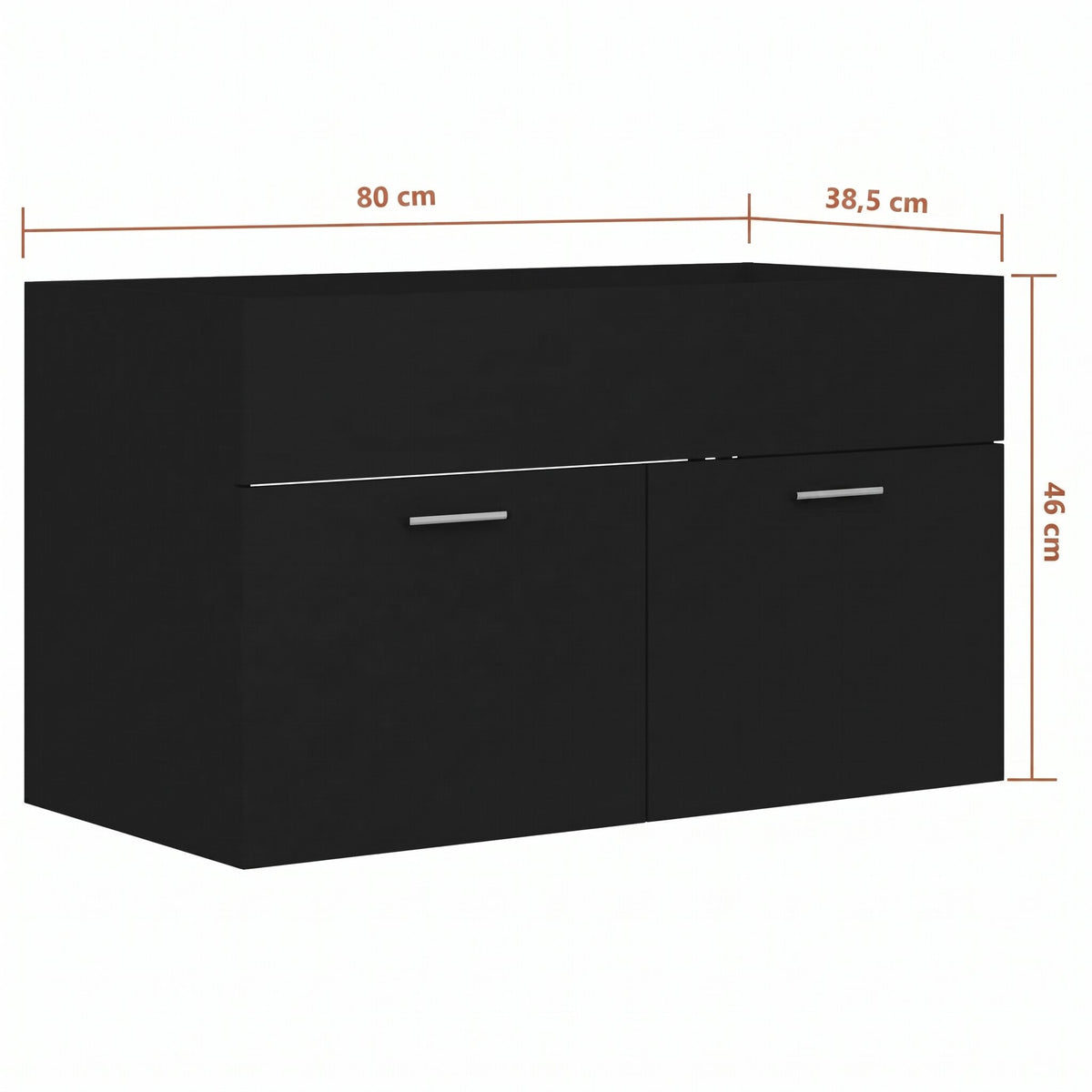 Meuble vasque + robinet 80 cm — schéma des dimensions