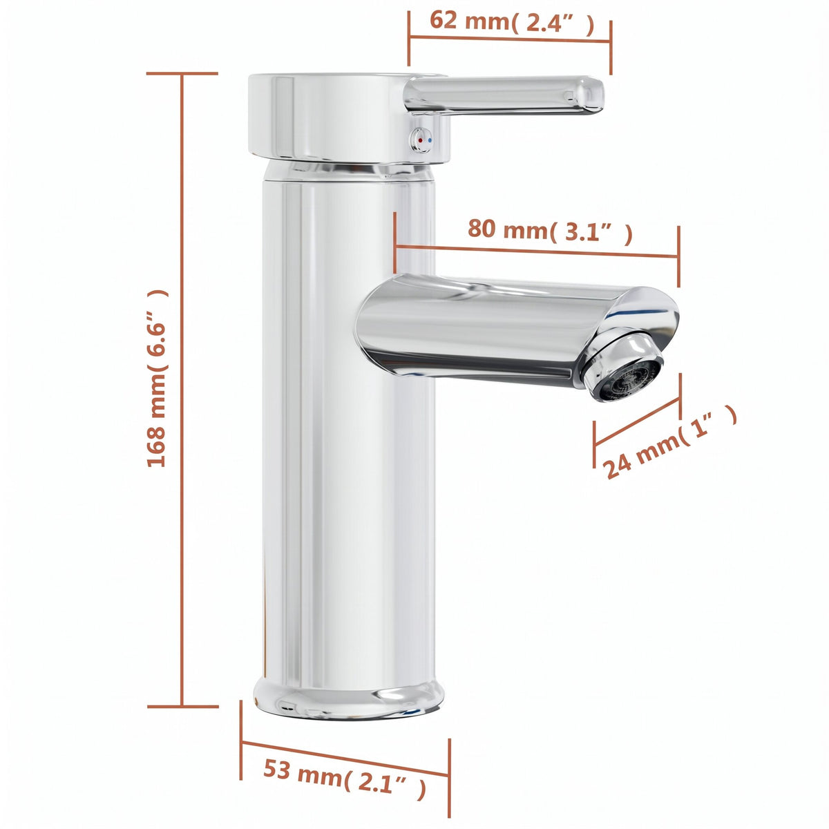 Meuble vasque + robinet 80 cm — schéma des dimensions