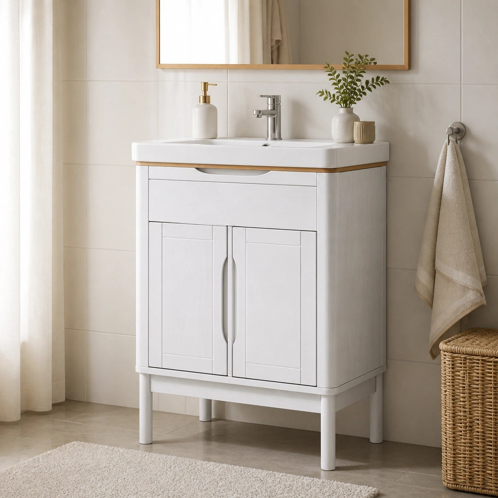 Meuble sous-vasque Floro 60 cm, finition Blanc mat