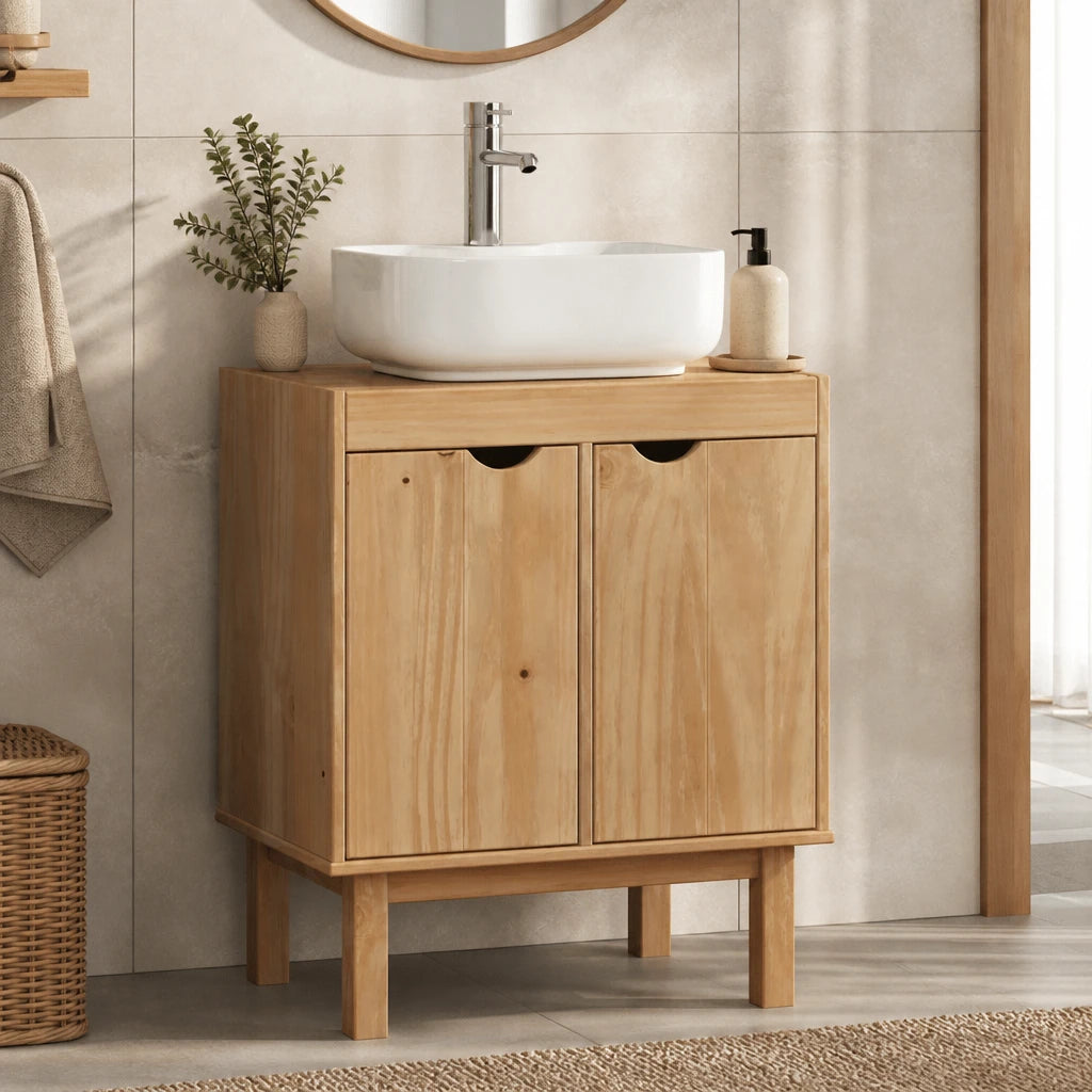 Meuble sous-vasque Otta 59 cm — bois massif, finition Bois massif