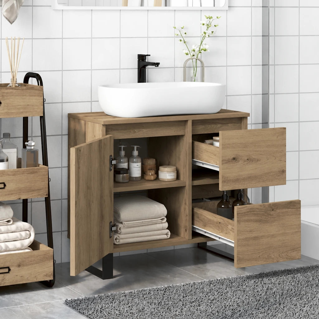 Armoire sous-vasque 65 cm — vue de l'intérieur du rangement